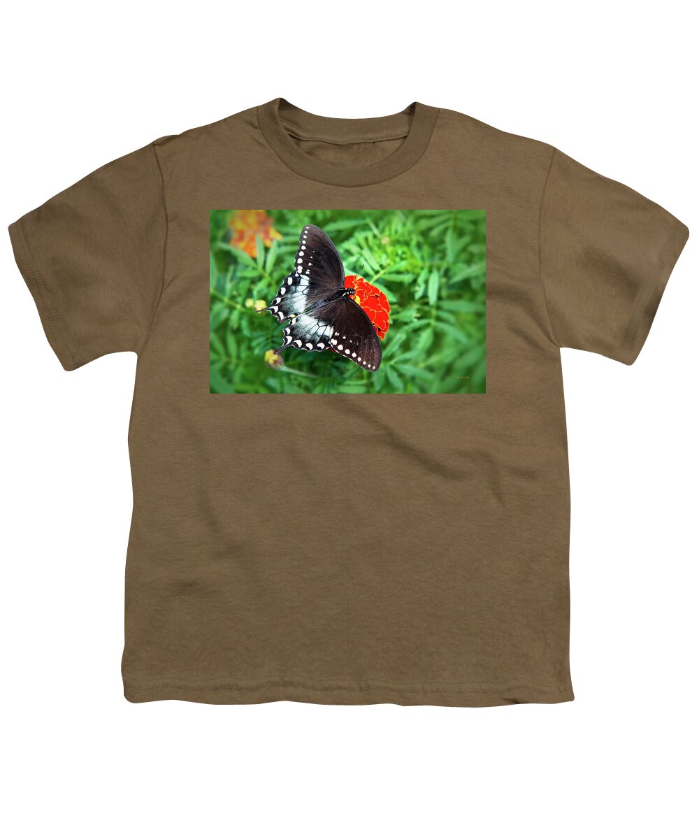 Butterfly Youth T-Shirt featuring the photograph Garden Spice Butterfly by Christina Rollo