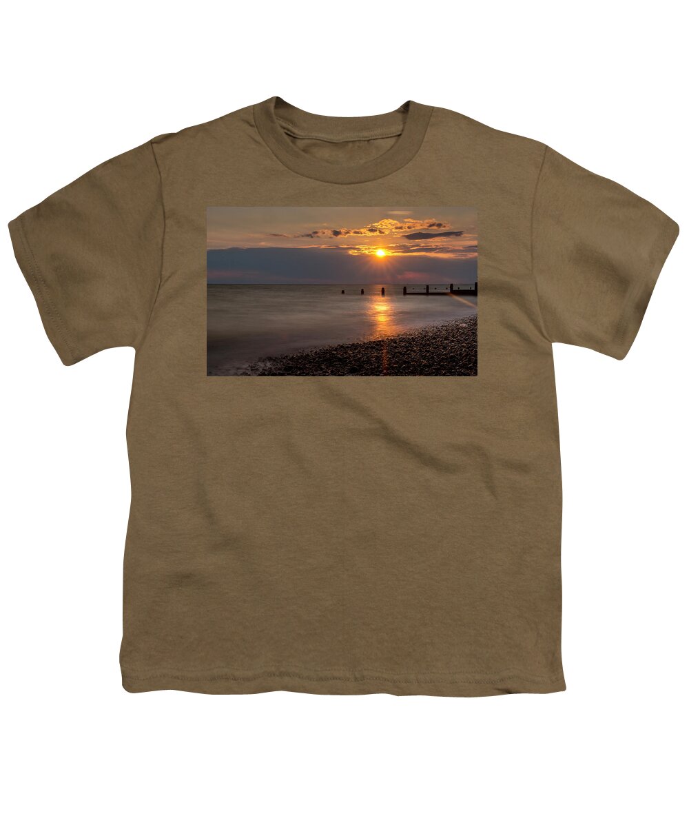 Landscape Youth T-Shirt featuring the photograph Golden Hour at Selsey by Chris Boulton