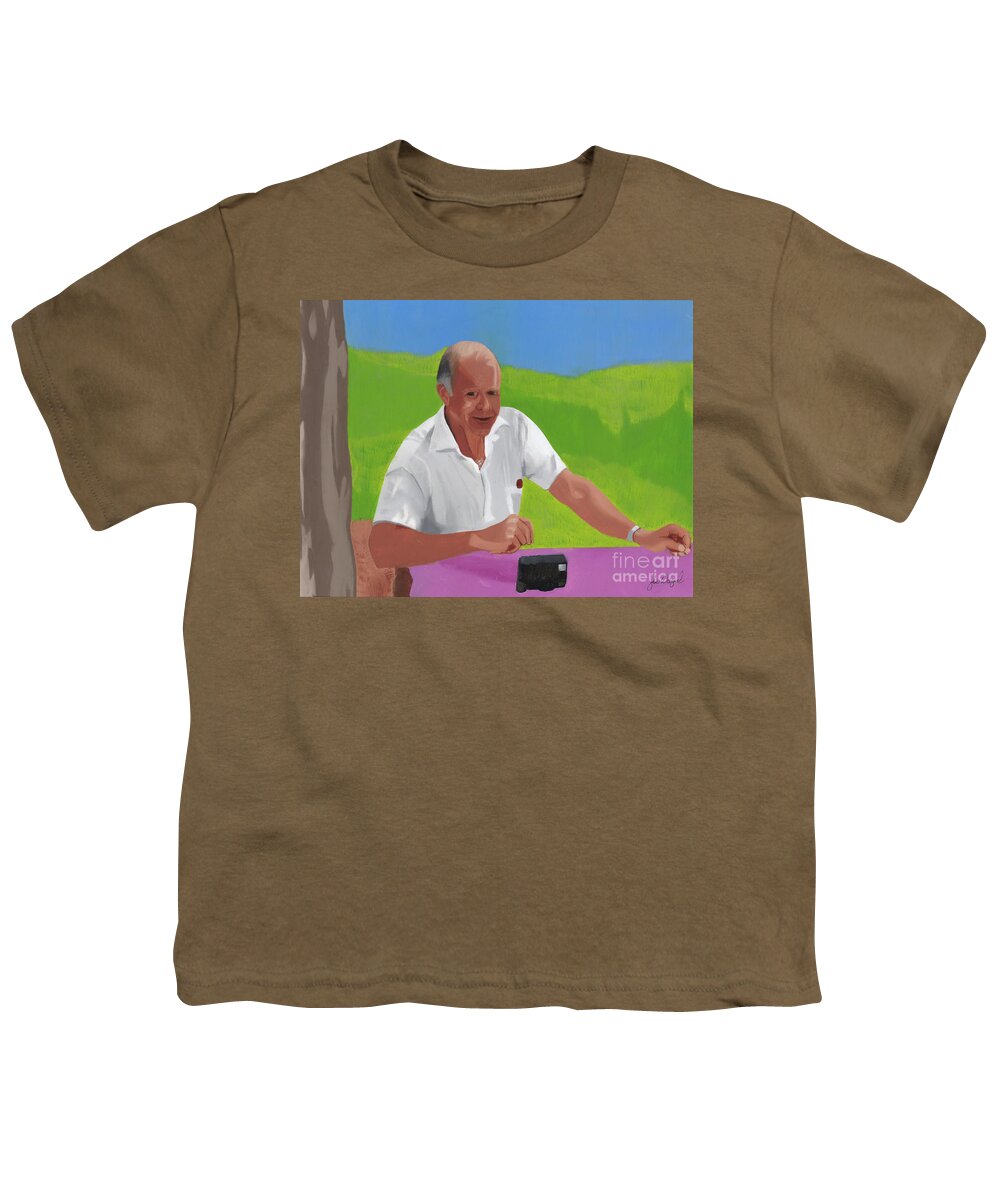 Oils Youth T-Shirt featuring the painting Grampa Wiegand by John Wiegand