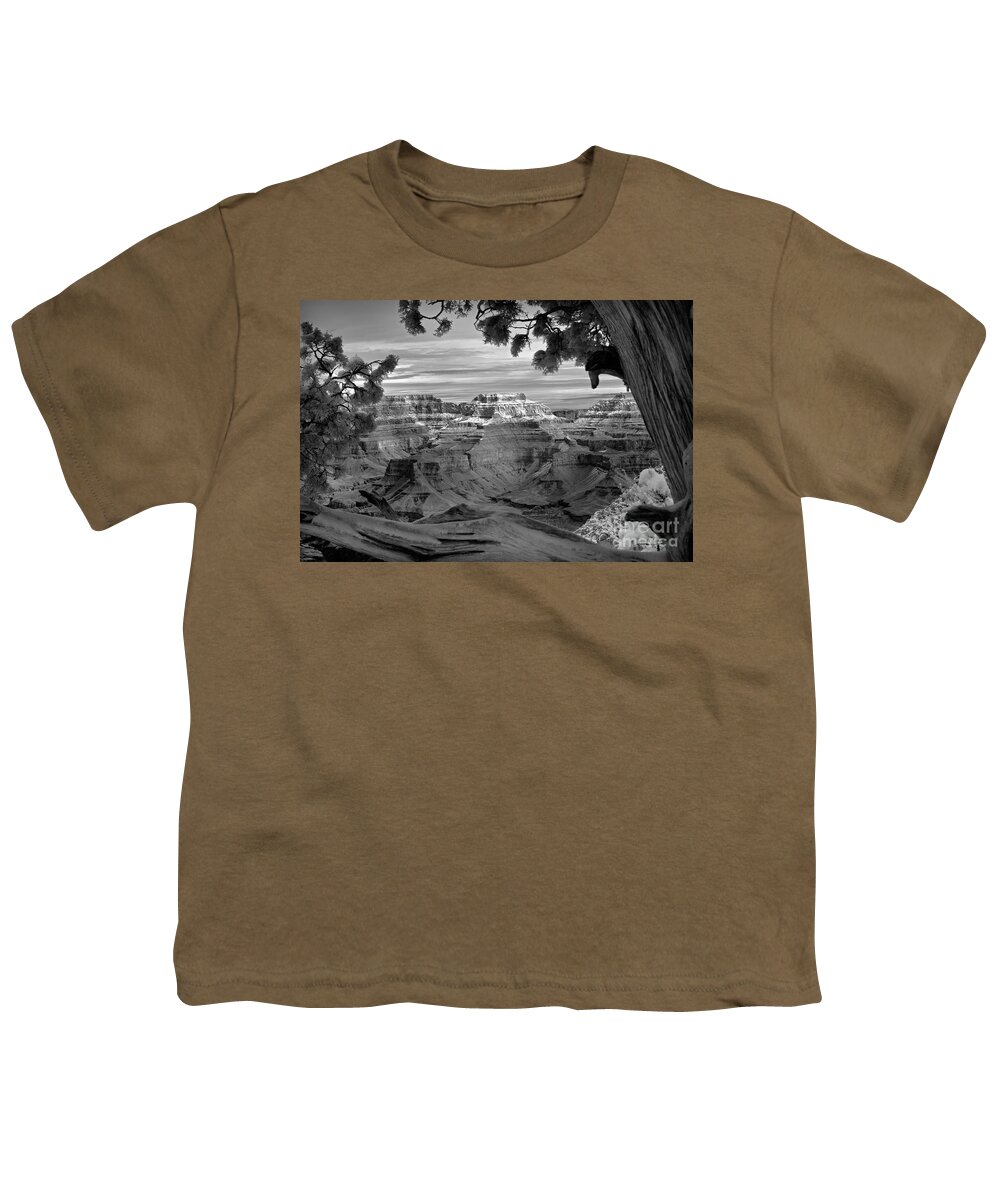 Grand Canyon Youth T-Shirt featuring the photograph Grand Canyon Framed By Tree  by Martin Konopacki