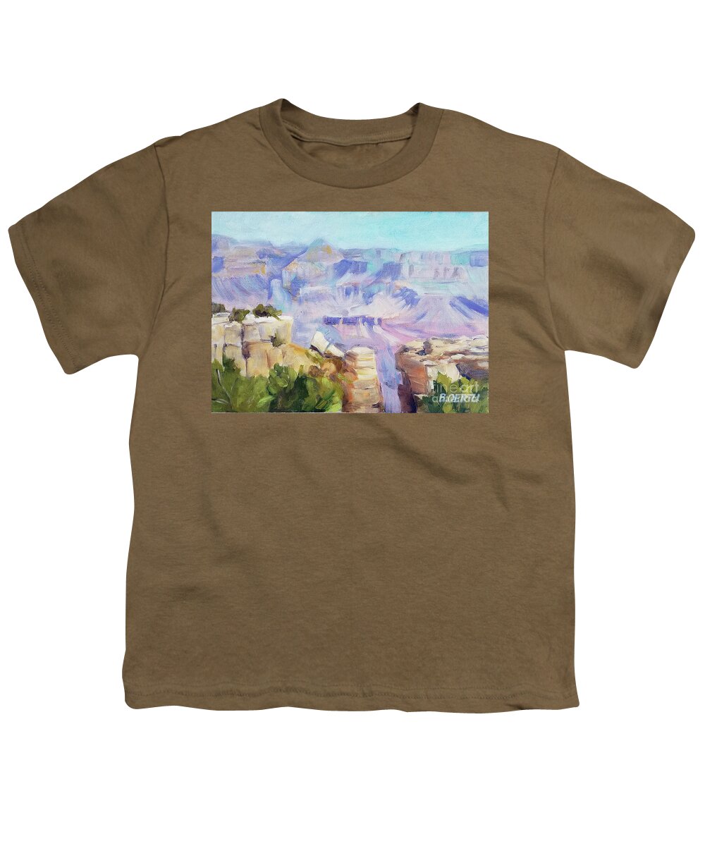 Grand Canyon Youth T-Shirt featuring the painting Grand Canyon South Rim 1 by Barbara Oertli