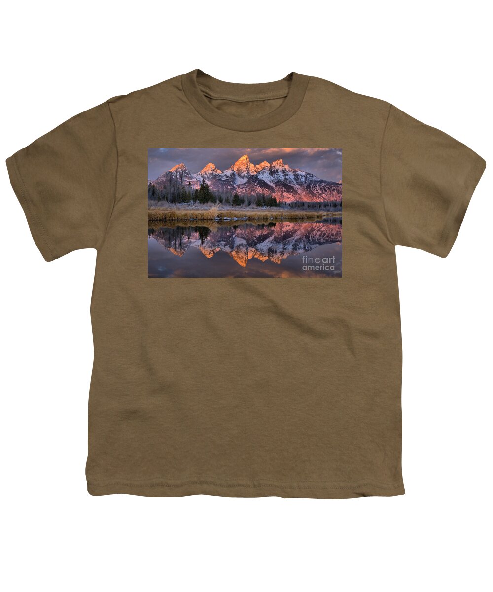 Grans Youth T-Shirt featuring the photograph Grand Teton Metallic Rainbow by Adam Jewell