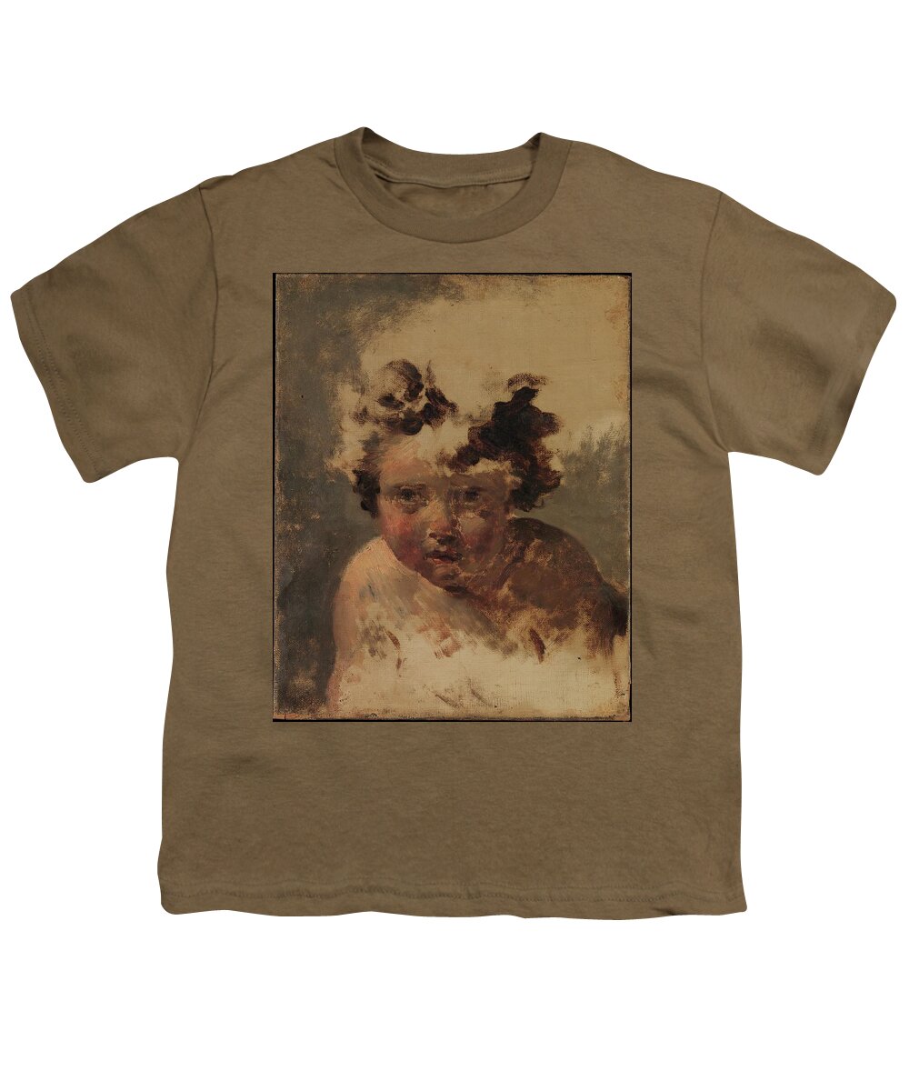 Old Youth T-Shirt featuring the painting Head of a Child Jacques Louis David by MotionAge Designs