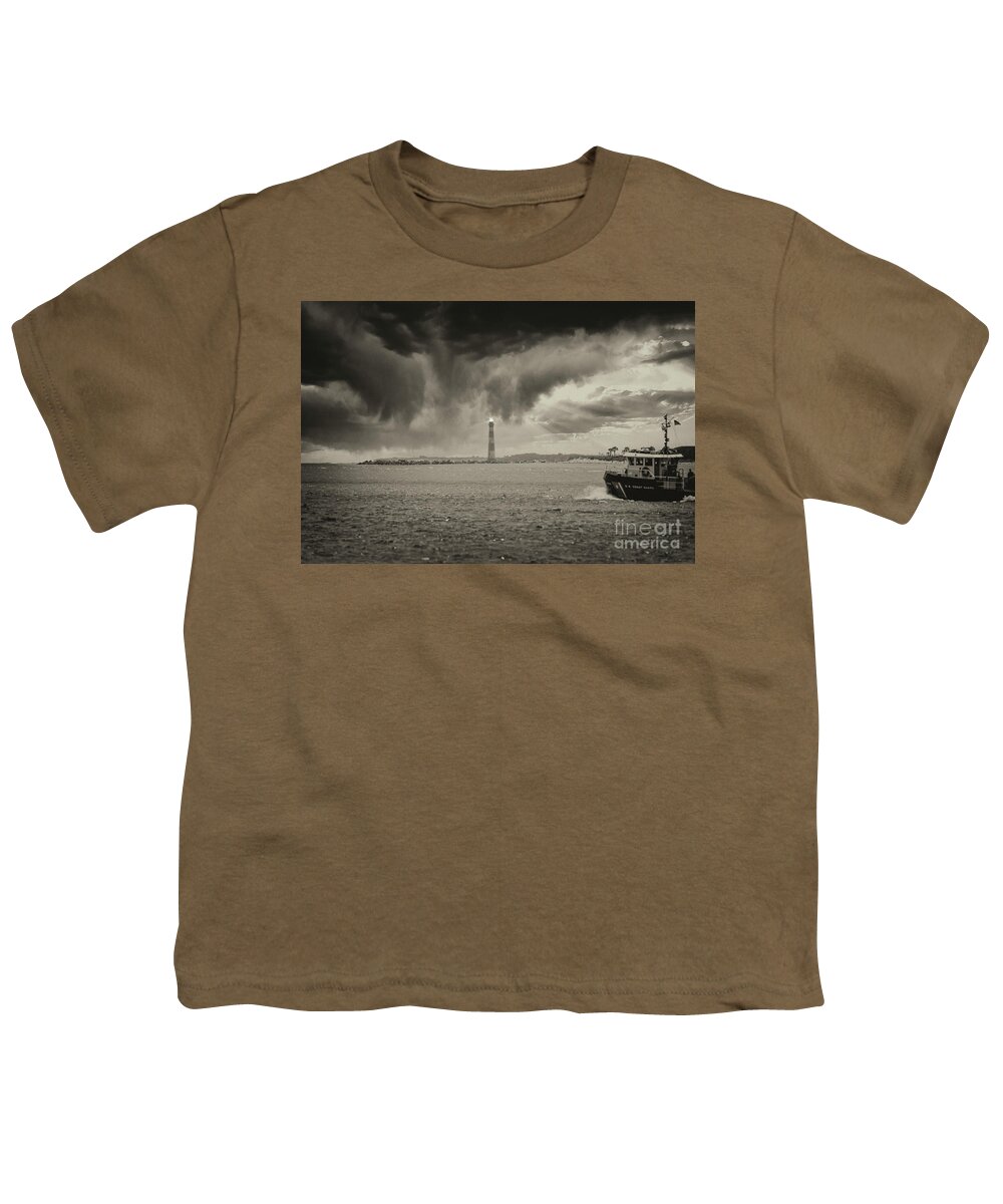Storm Youth T-Shirt featuring the photograph Heading into the Storm - United States Coast Gurard by Dale Powell