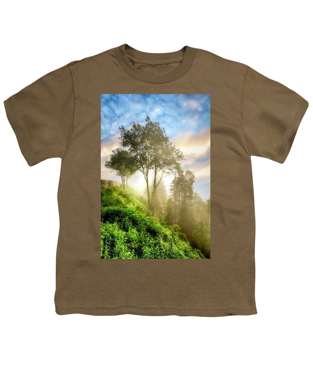 Carolina Youth T-Shirt featuring the photograph Hike up to Mt LeConte Boulevard Trail Smoky Mountains by Debra and Dave Vanderlaan