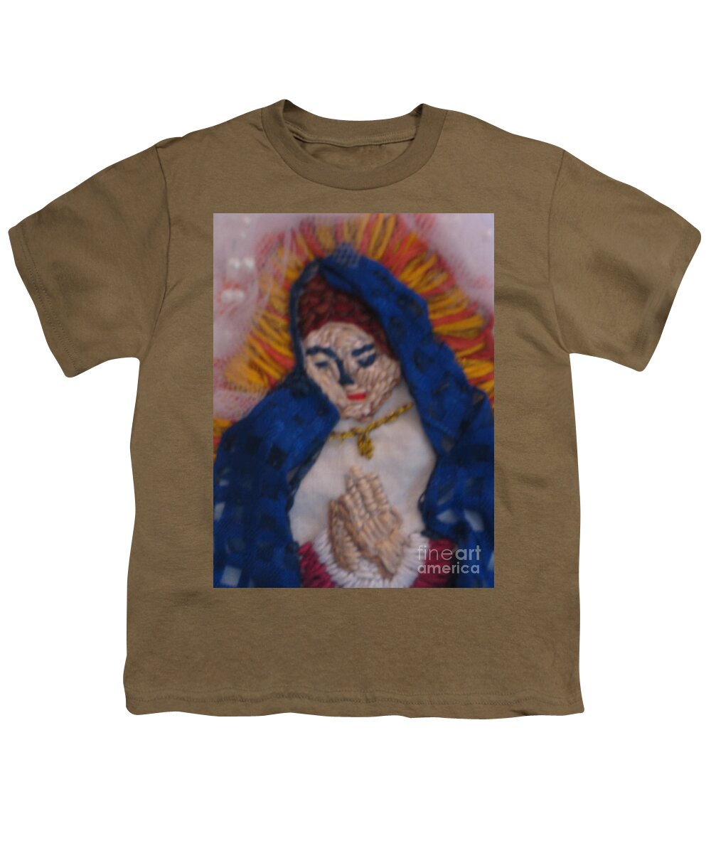 Mother Mary Youth T-Shirt featuring the painting Holy Mother Hear Our Prayers by Constance Gehring