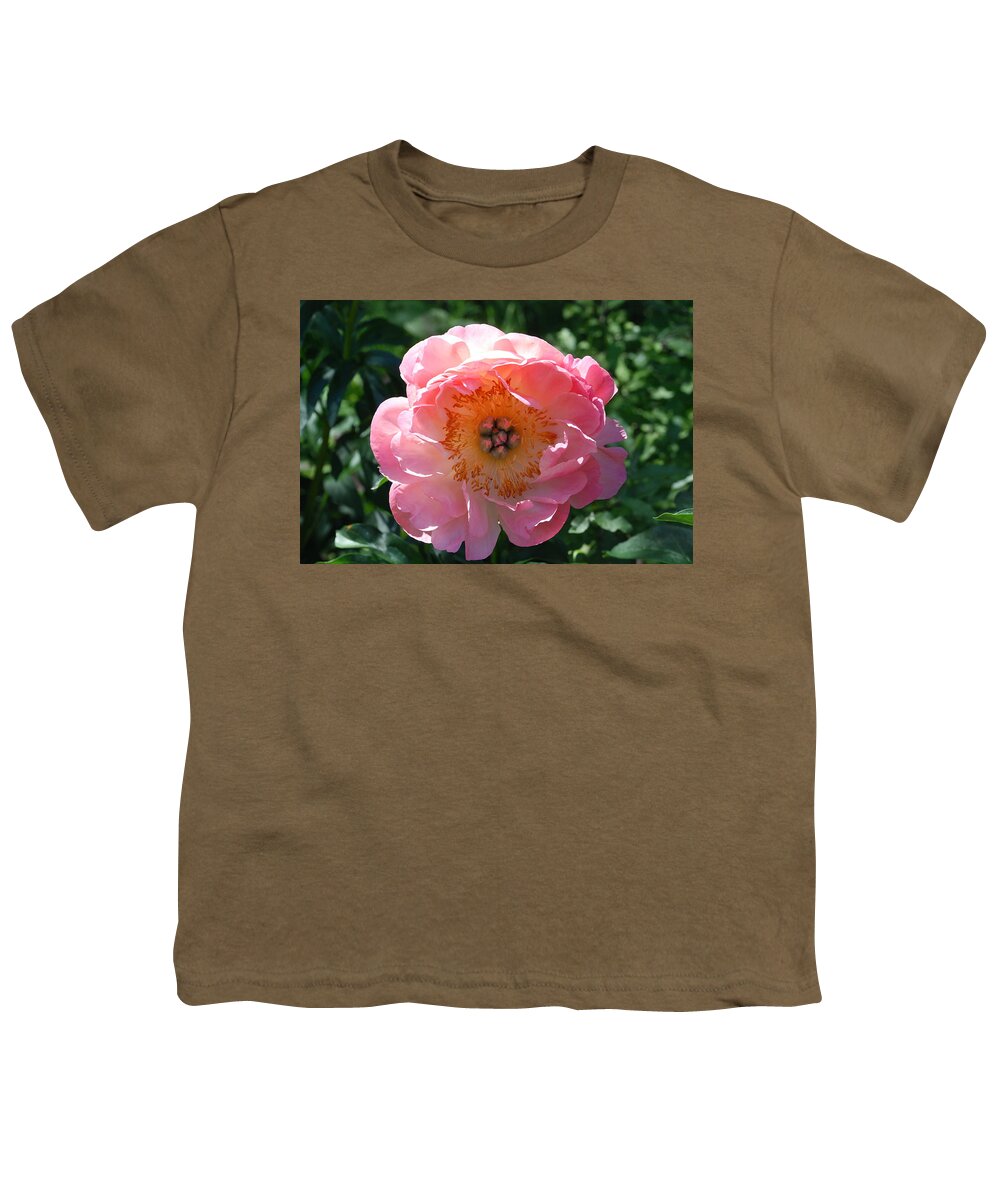 Hybrid Peonie Youth T-Shirt featuring the photograph Hybrid Peonie Face by Ee Photography