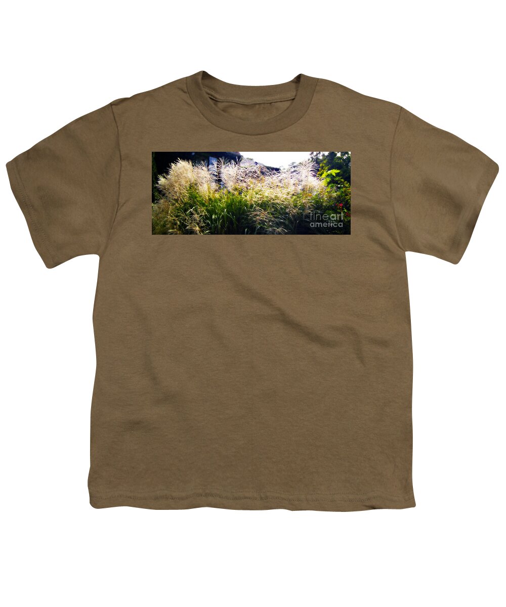 Color Youth T-Shirt featuring the photograph Illuminated Prairie Grass by Frank J Casella