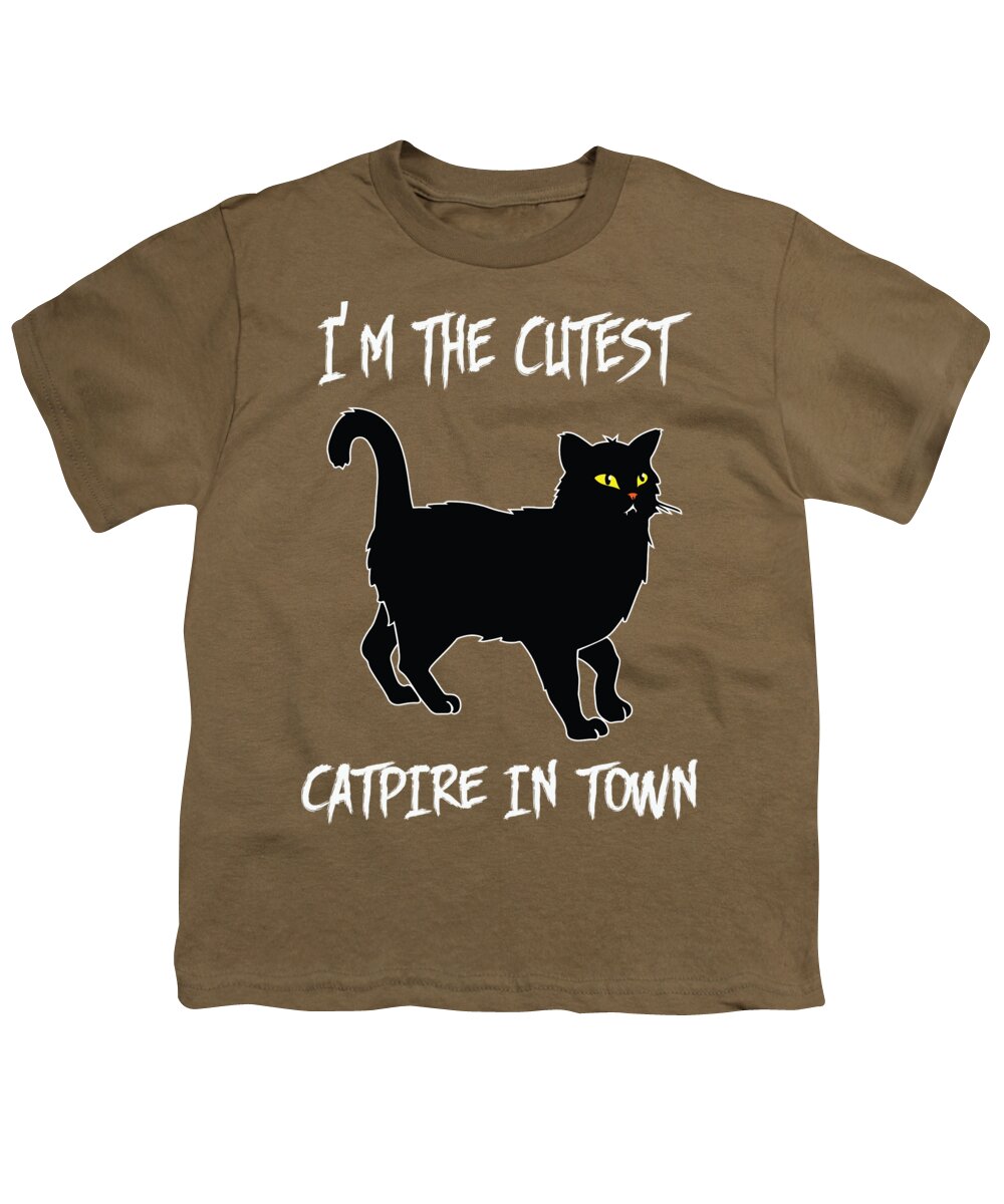 Cat Youth T-Shirt featuring the digital art I'm The Cutest Catpire In Town by Sambel Pedes