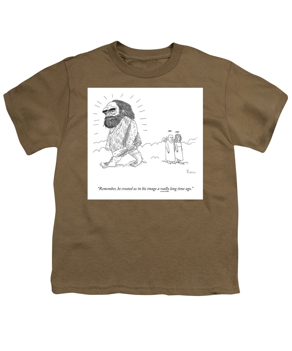 A24929 Youth T-Shirt featuring the drawing In His Image by Zachary Kanin