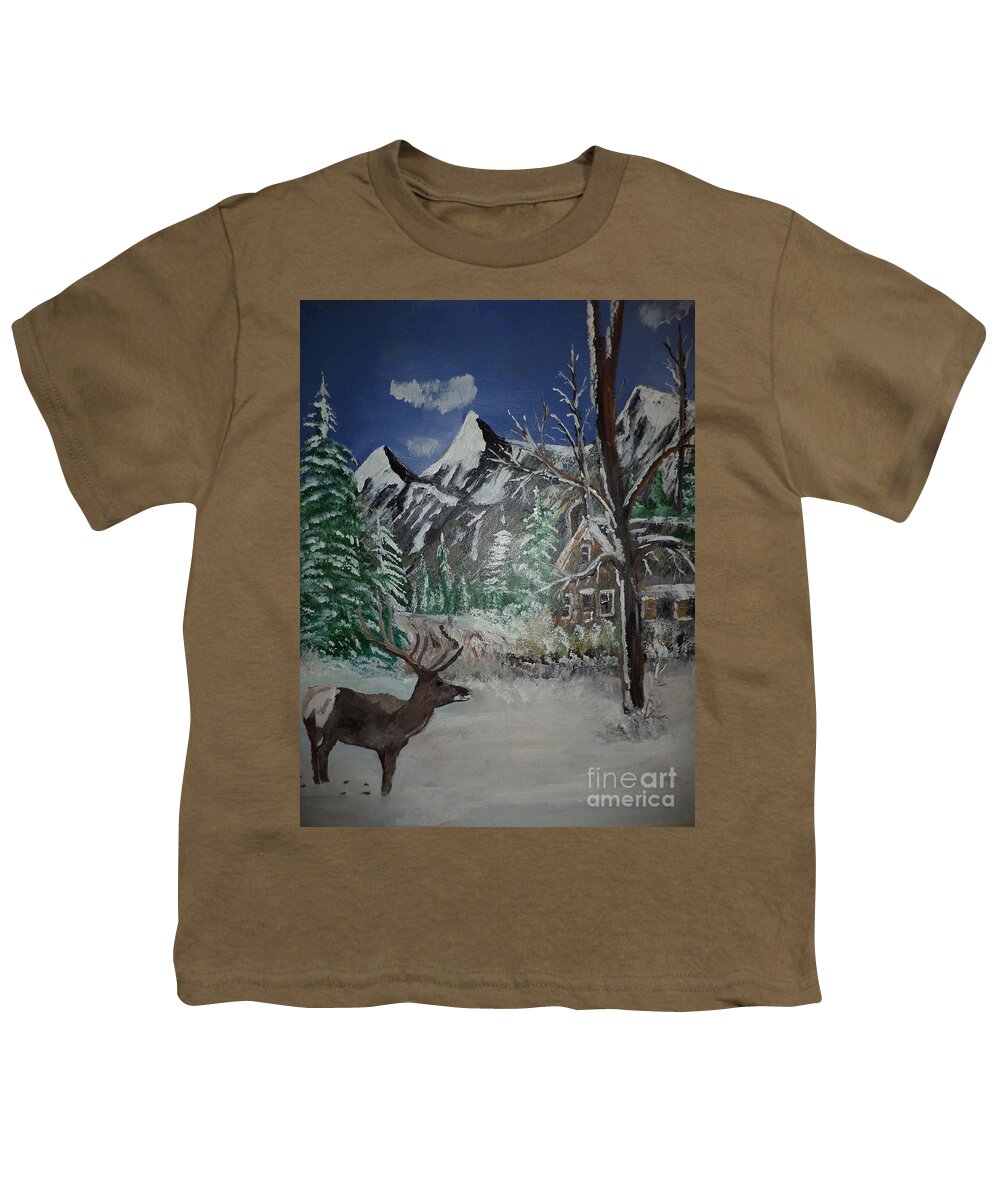 Donnsart1 Youth T-Shirt featuring the painting Its Cold Anyone Home Painting # 126 by Donald Northup