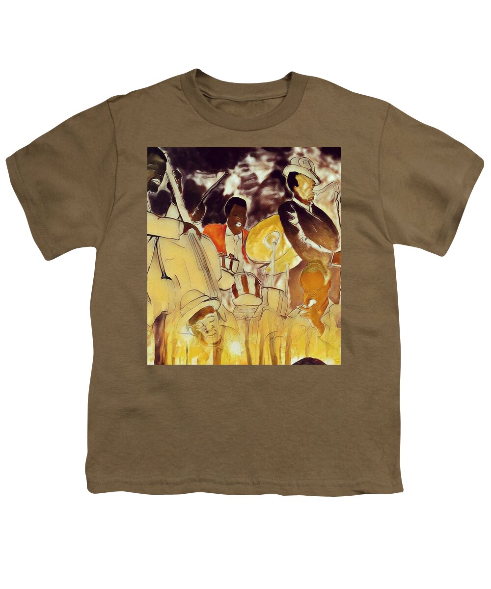  Youth T-Shirt featuring the painting Jazz by Angie ONeal