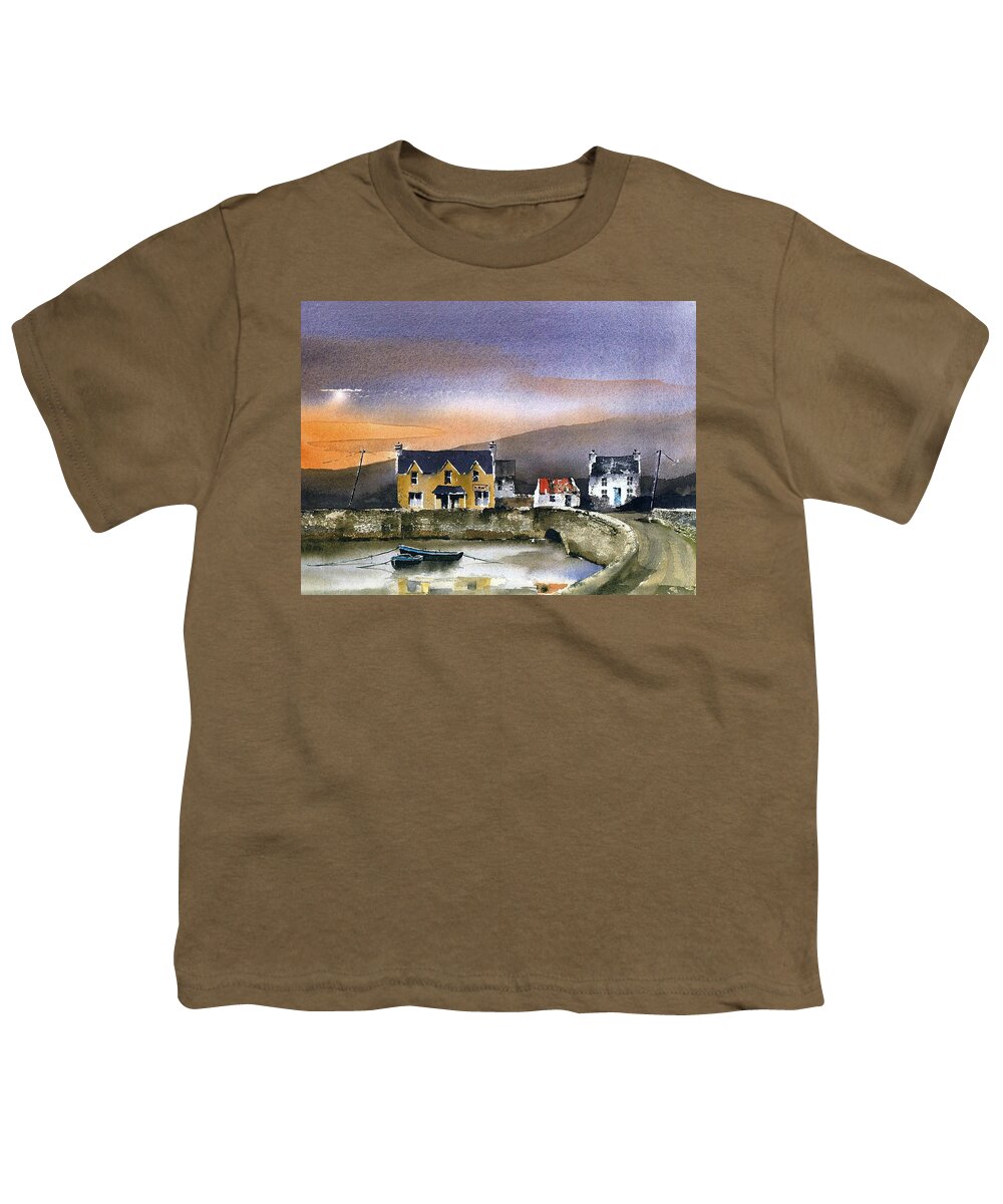 Ring Of Kerry Youth T-Shirt featuring the painting Killmackilloge Harbour, Kerry by Val Byrne