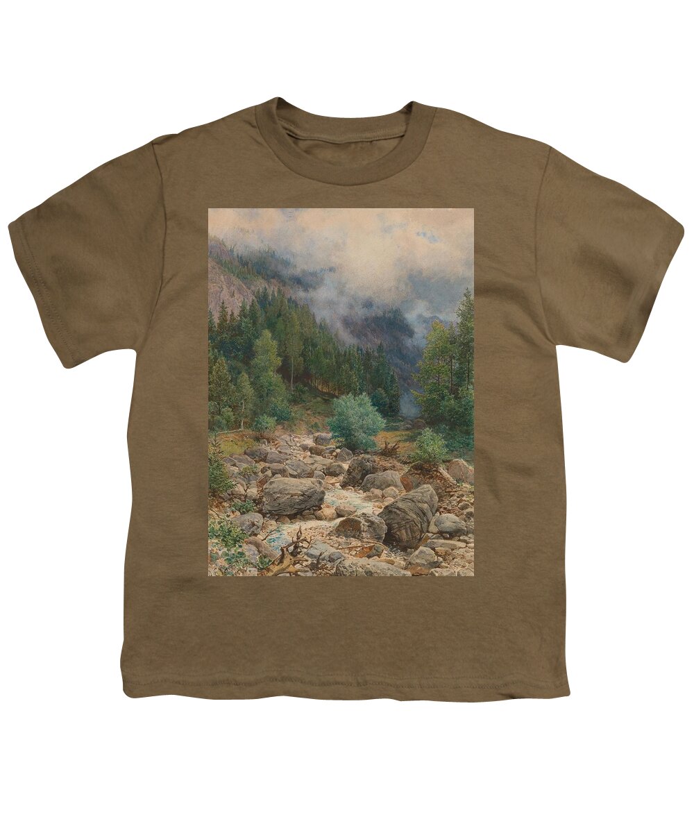  House Youth T-Shirt featuring the painting Ladislaus Eugen Petrovits Vienna by MotionAge Designs