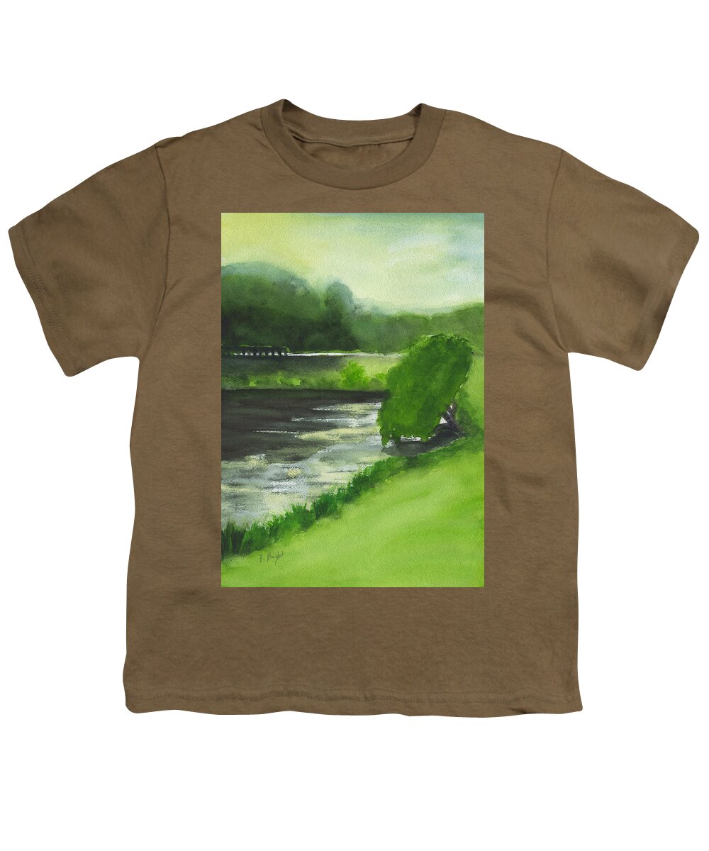 Lake Mayer Late Morning Youth T-Shirt featuring the painting Lake Mayer Late Morning by Frank Bright