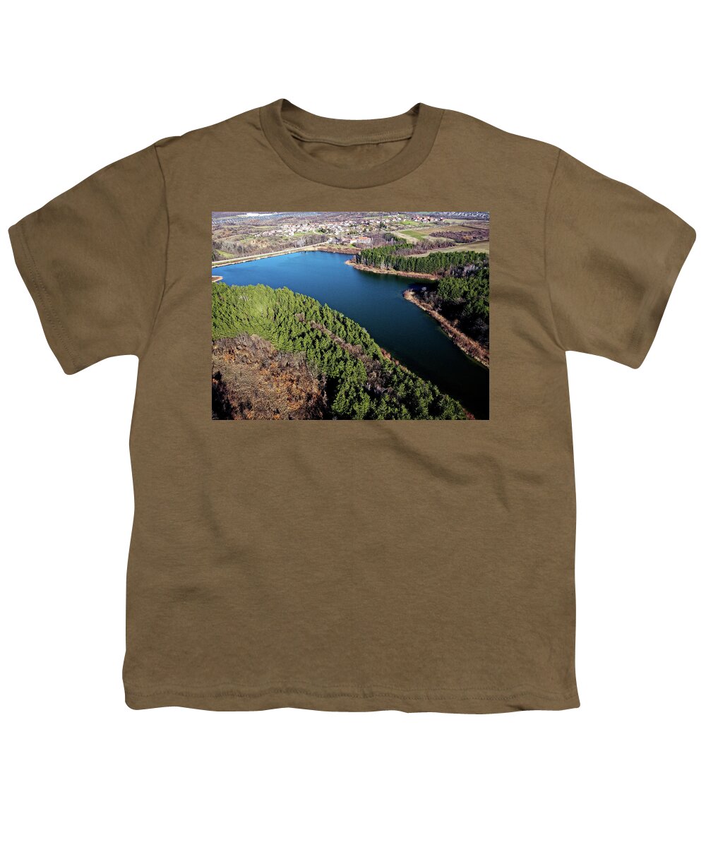 Aerial Youth T-Shirt featuring the photograph Lake Stambolovo by Martin Smith