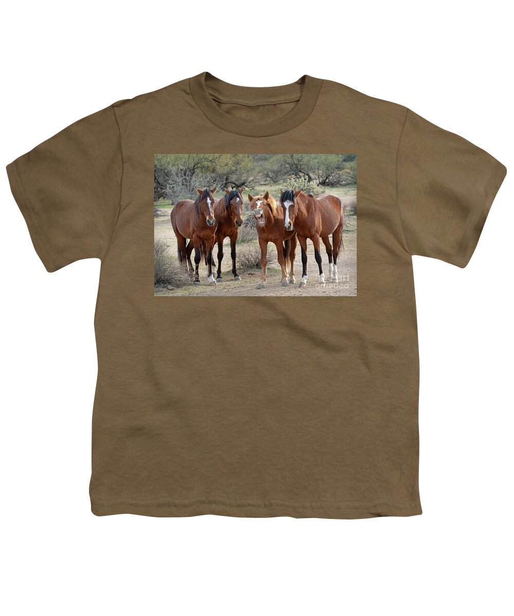 Wild Horses Youth T-Shirt featuring the photograph Laughing Horse by Martin Konopacki
