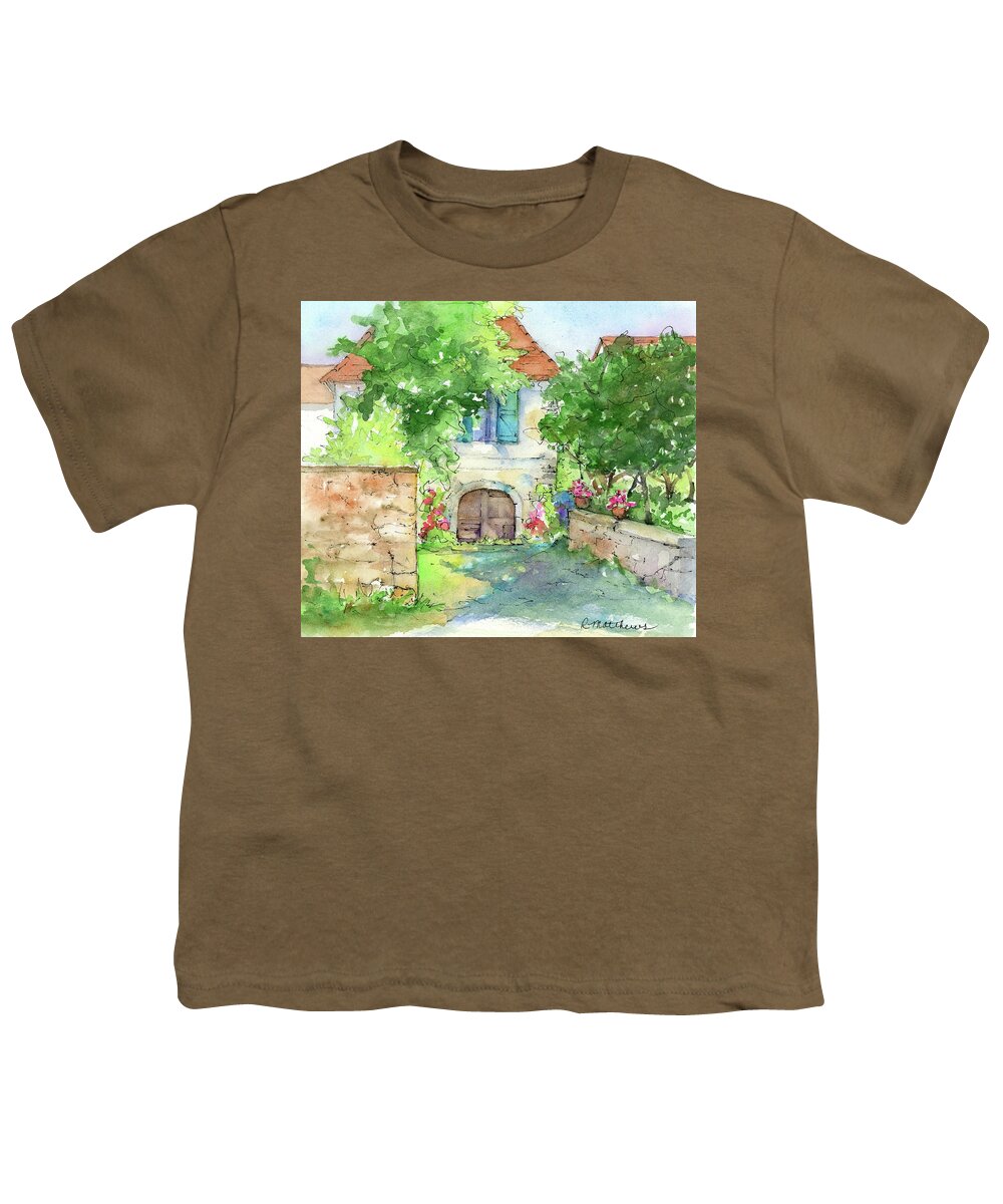 Le Vieux Couvent Youth T-Shirt featuring the painting Le Vieux Couvent by Rebecca Matthews