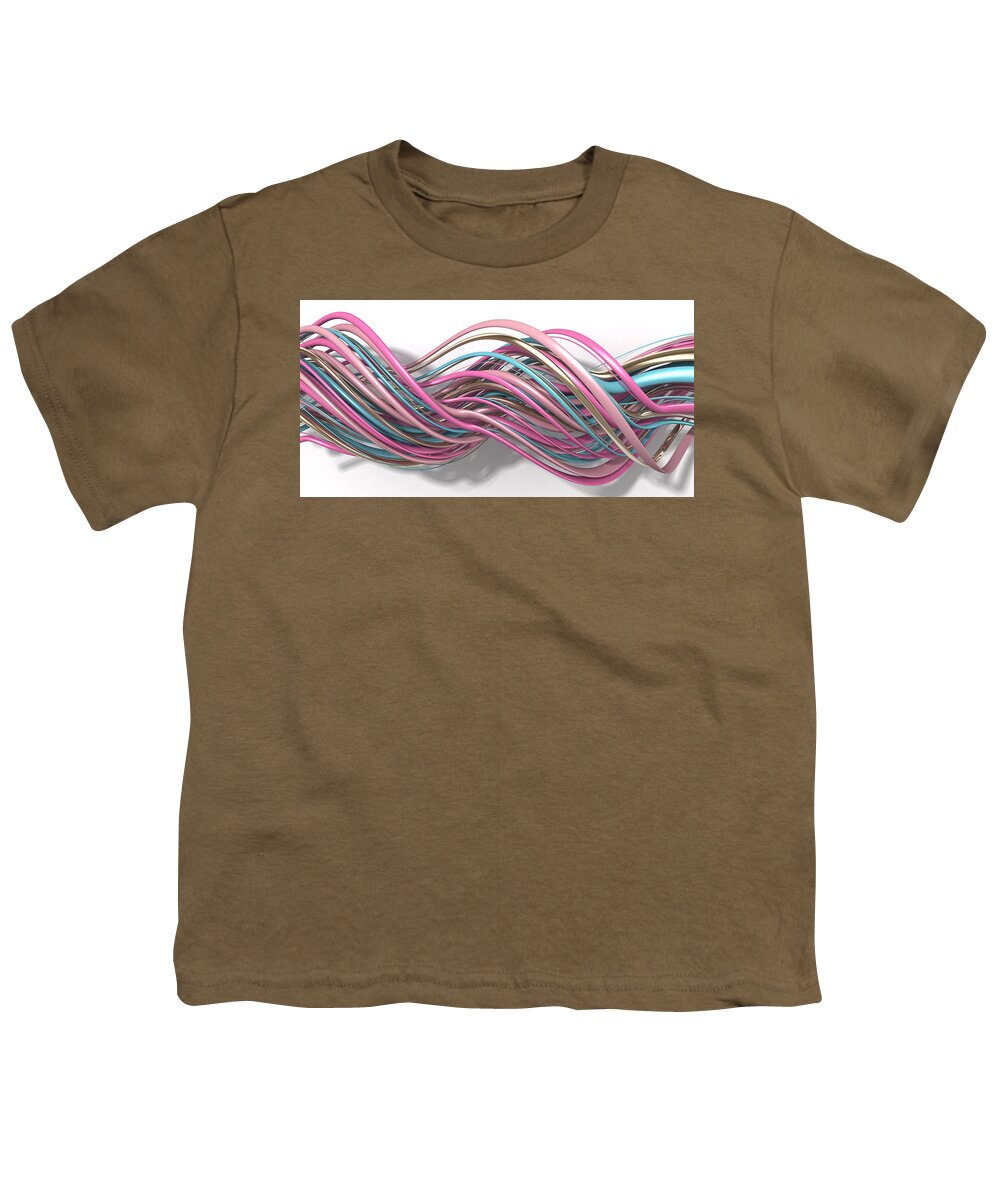 Abstract Youth T-Shirt featuring the digital art Lines and Curves 12 by Scott Norris