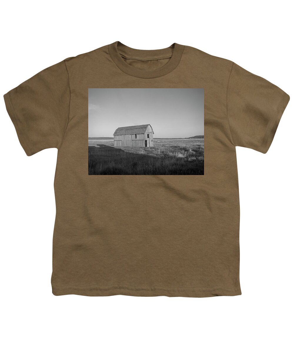 Barn Youth T-Shirt featuring the photograph Little Barn on the Wyoming Plains by Cathy Anderson