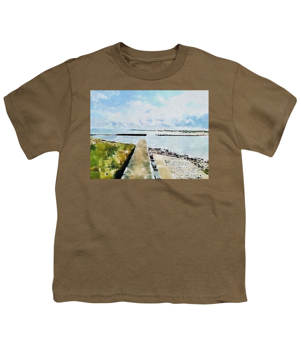 Beach Youth T-Shirt featuring the digital art Lossiemouth East Beach by John Mckenzie