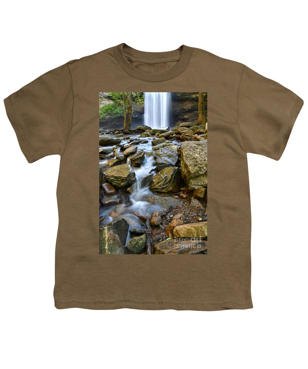 Greeter Falls Youth T-Shirt featuring the photograph Lower Greeter Falls 6 by Phil Perkins