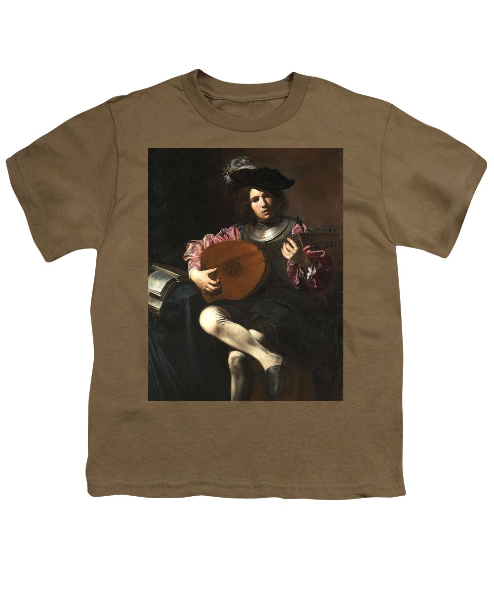 Lute Youth T-Shirt featuring the painting Lute Player by Long Shot