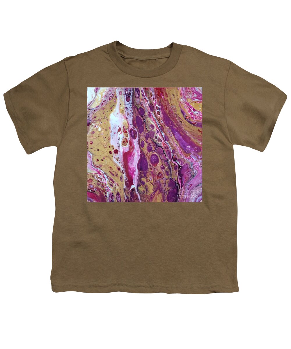 Square Youth T-Shirt featuring the painting Magenta Magic by Deborah Ronglien