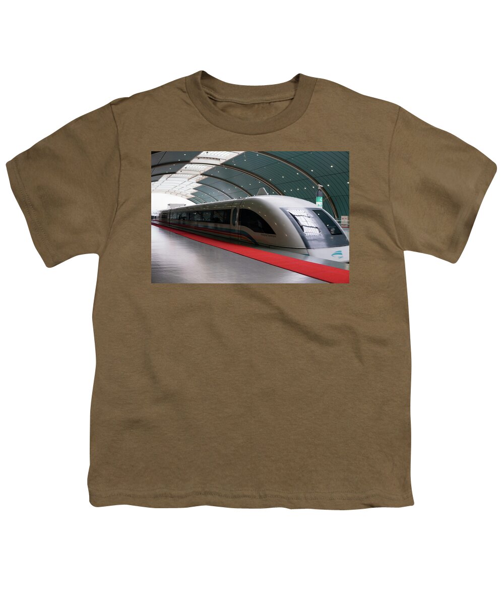 430 Km Per Hour Youth T-Shirt featuring the photograph Maglev train Shanghai by Nick Mares