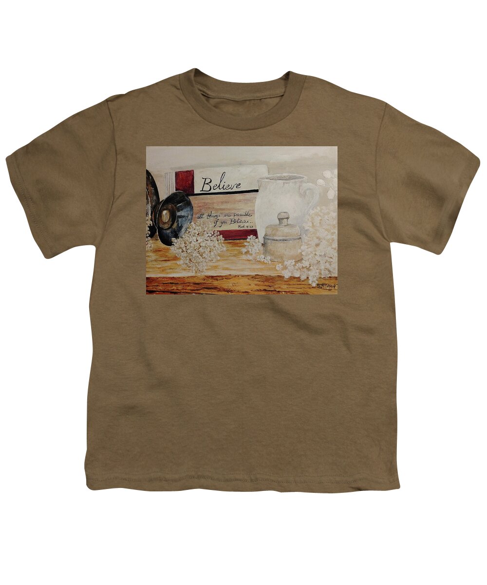 Country Living Youth T-Shirt featuring the painting Treasures from Mother's Kitchen by ML McCormick