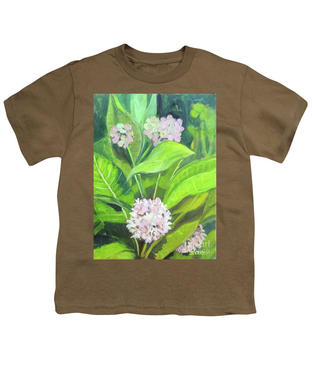 Milkweed Youth T-Shirt featuring the painting Milkweed by Barbara Oertli