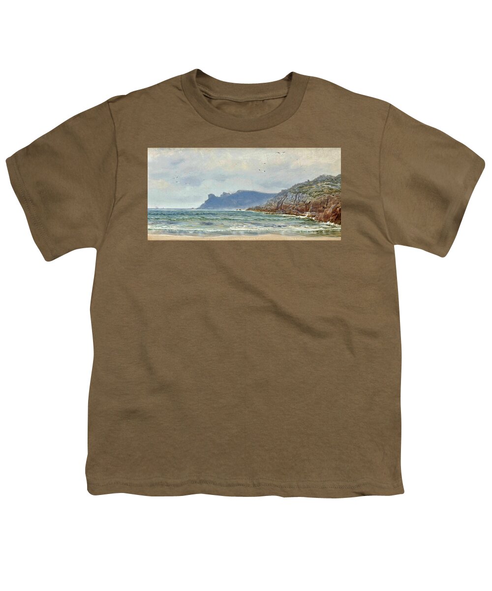 John Brett Youth T-Shirt featuring the painting Mill bay, Cornwall by John Brett