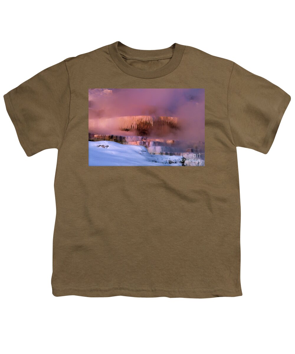 Dave Welling Youth T-Shirt featuring the photograph Minerva Springs Yellowstone National Park Wyoming by Dave Welling