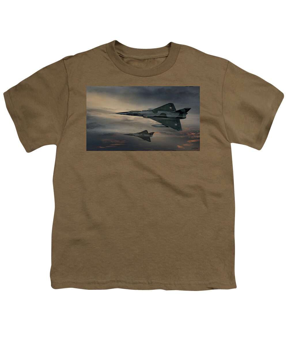Military Youth T-Shirt featuring the digital art Mirage - green gold by James Vaughan