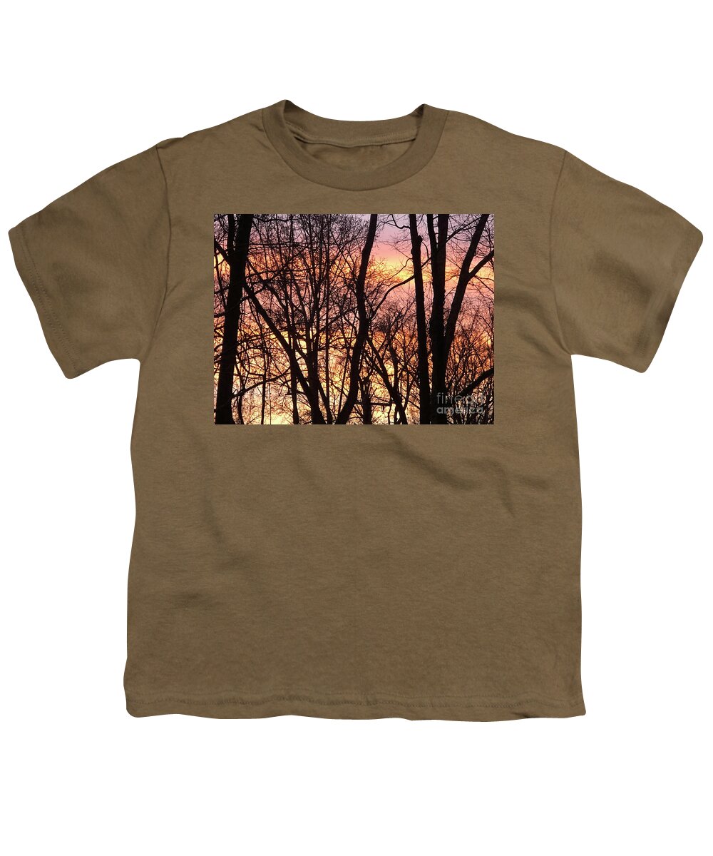 Sunrise Youth T-Shirt featuring the photograph Winter Flaming Sunrise 2 by J Hale Turner