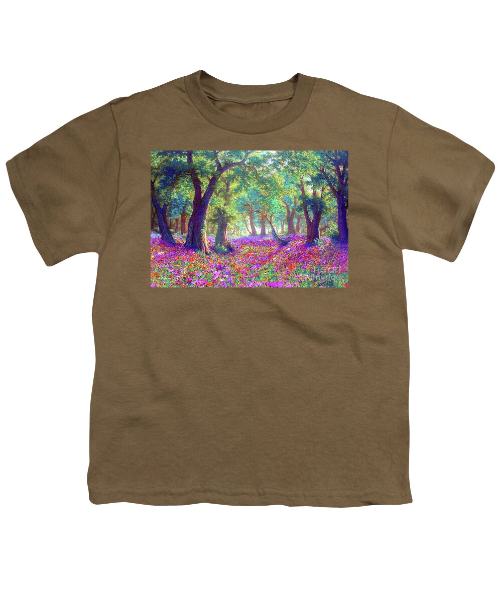 Landscape Youth T-Shirt featuring the painting Morning Dew by Jane Small