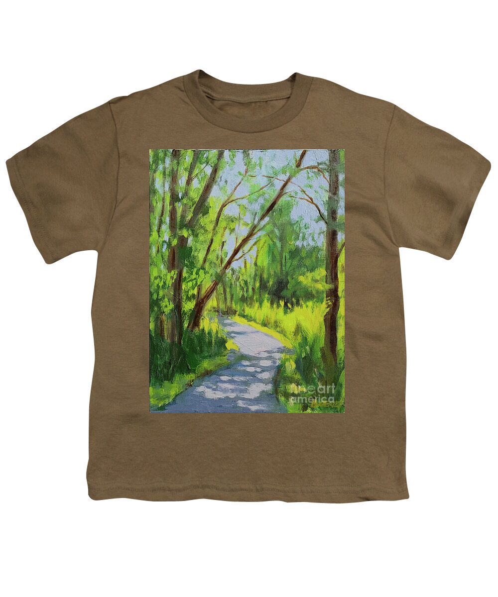 Minnesota Landscape Youth T-Shirt featuring the painting Morning Walk by Barbara Oertli