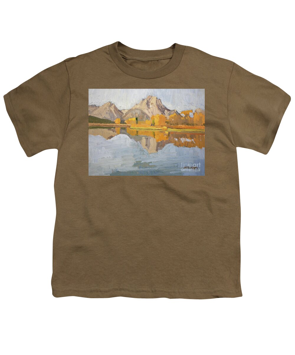 Jackson Hole Youth T-Shirt featuring the painting Mount Moran - Grand Tetons National Park, Jackson Hole, Wyoming by Paul Strahm