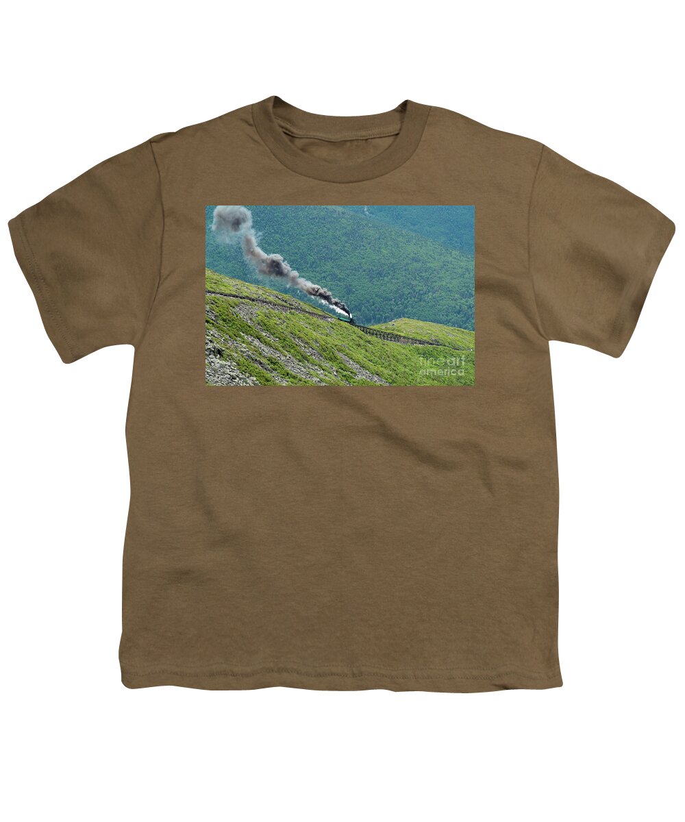 White Mountains Youth T-Shirt featuring the photograph Mount Washington Cog Railroad - Mount Washington New Hampshire by Erin Paul Donovan