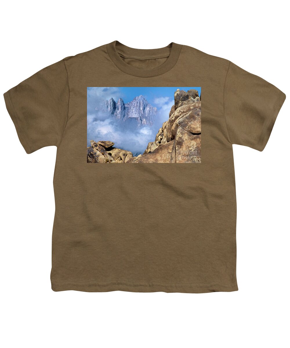 North America Youth T-Shirt featuring the photograph Mount Whitney Clearing Storm Eastern Sierras California by Dave Welling