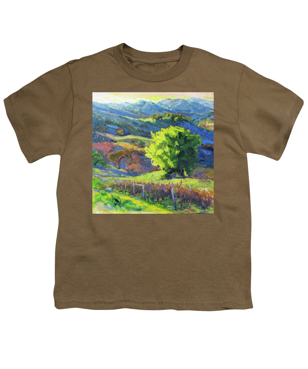Oak Tree Youth T-Shirt featuring the painting Mountain Oak by John McCormick