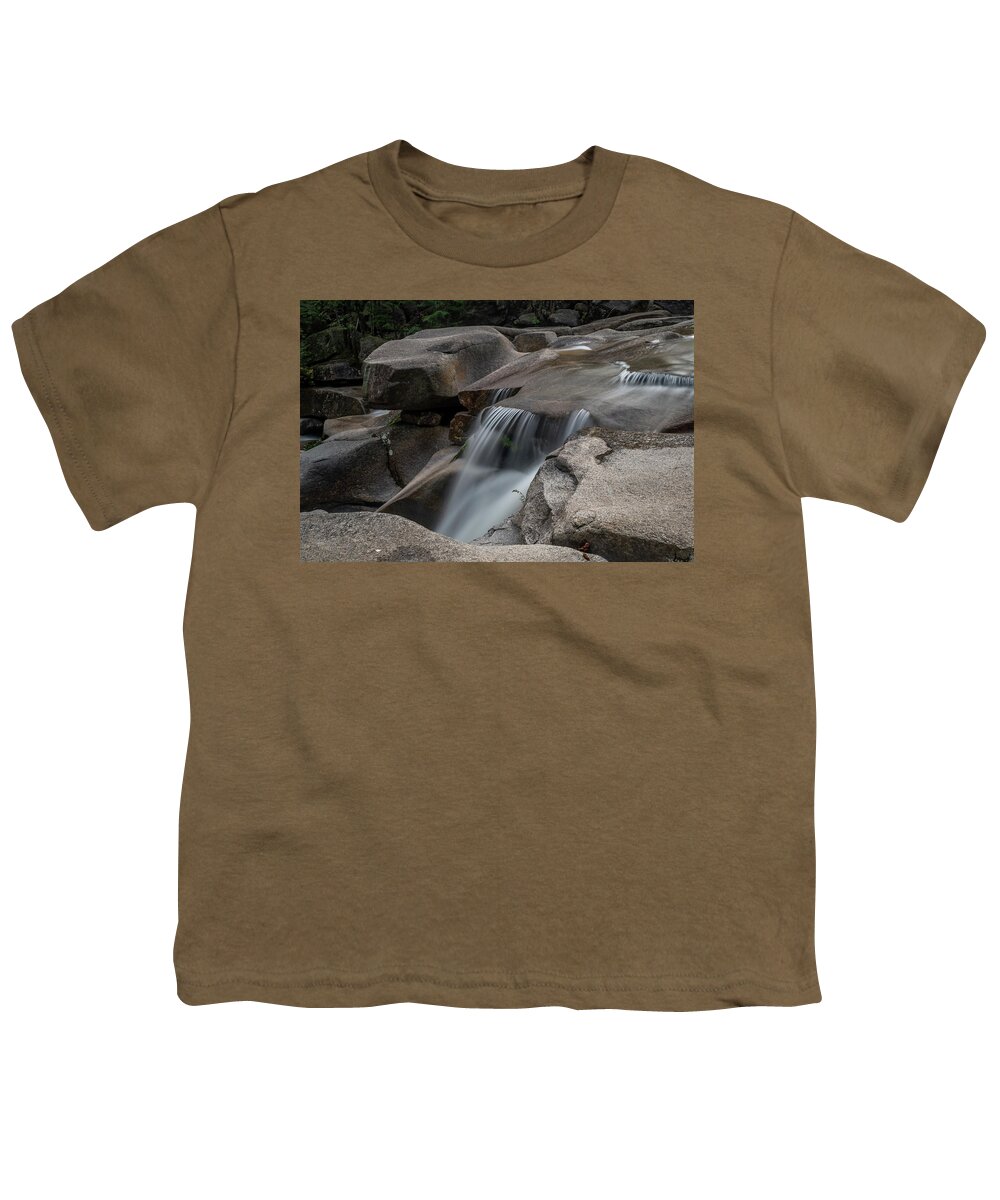 Tine Waterfall At The Top Of Diana's Bath In The White Moutain National Park Youth T-Shirt featuring the photograph Mountain Waterfall in New Hampshire by Regina Muscarella
