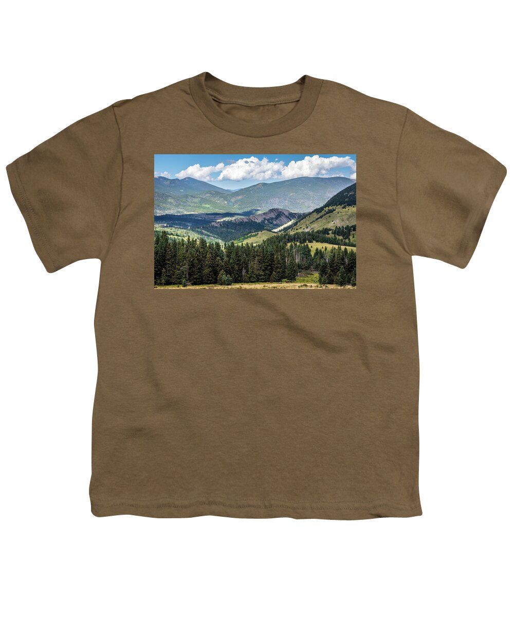 Beauty In The Sky Youth T-Shirt featuring the photograph Mountains Forest And Volcanic Dike Colorado by Debra Martz