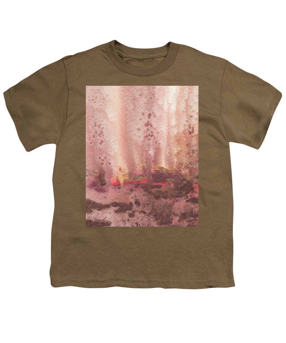 Mist Youth T-Shirt featuring the painting Mystic Landscape Abstract Watercolor I by Irina Sztukowski