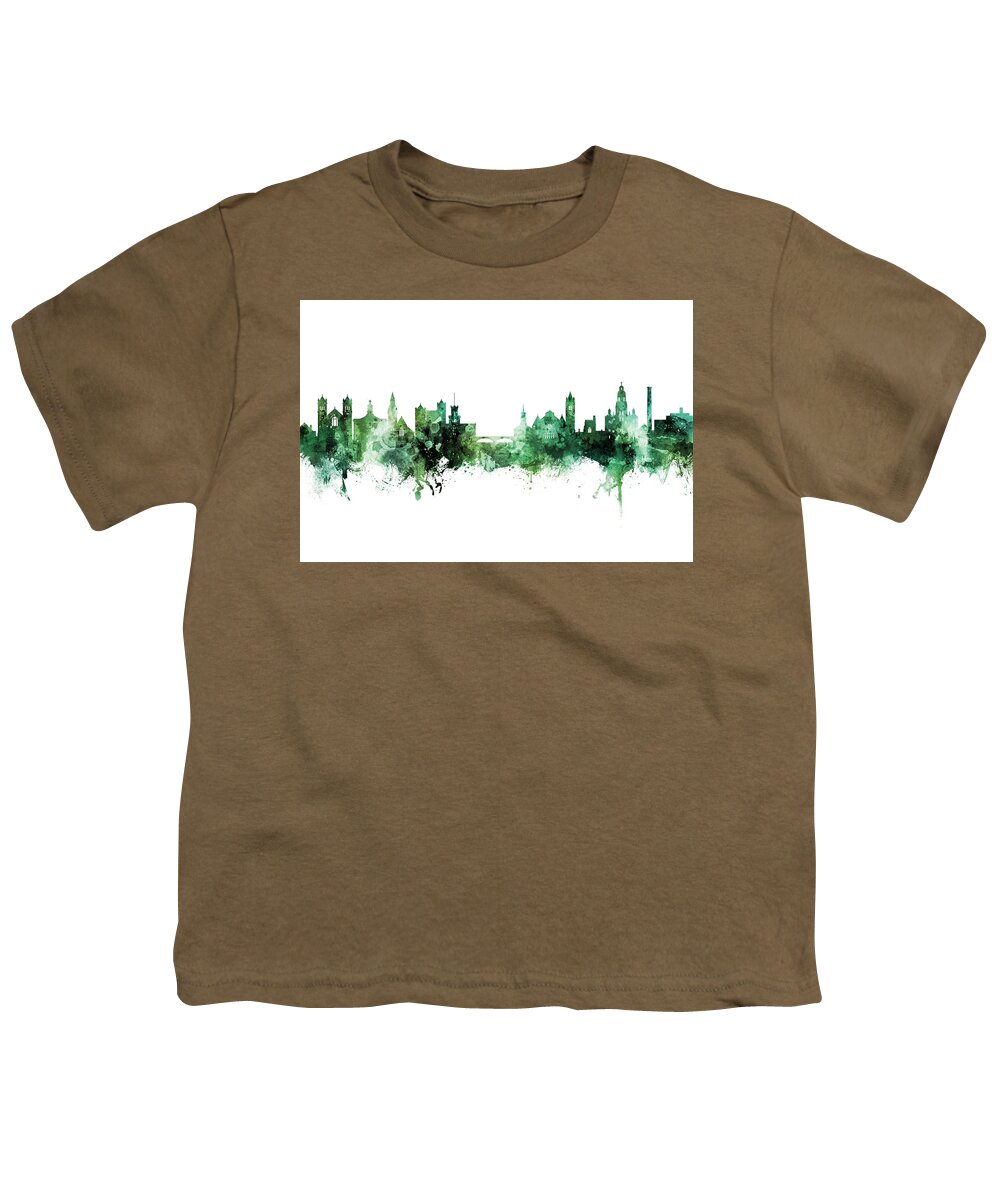 Nashua Youth T-Shirt featuring the digital art Nashua New Hampshire Skyline #19 by Michael Tompsett
