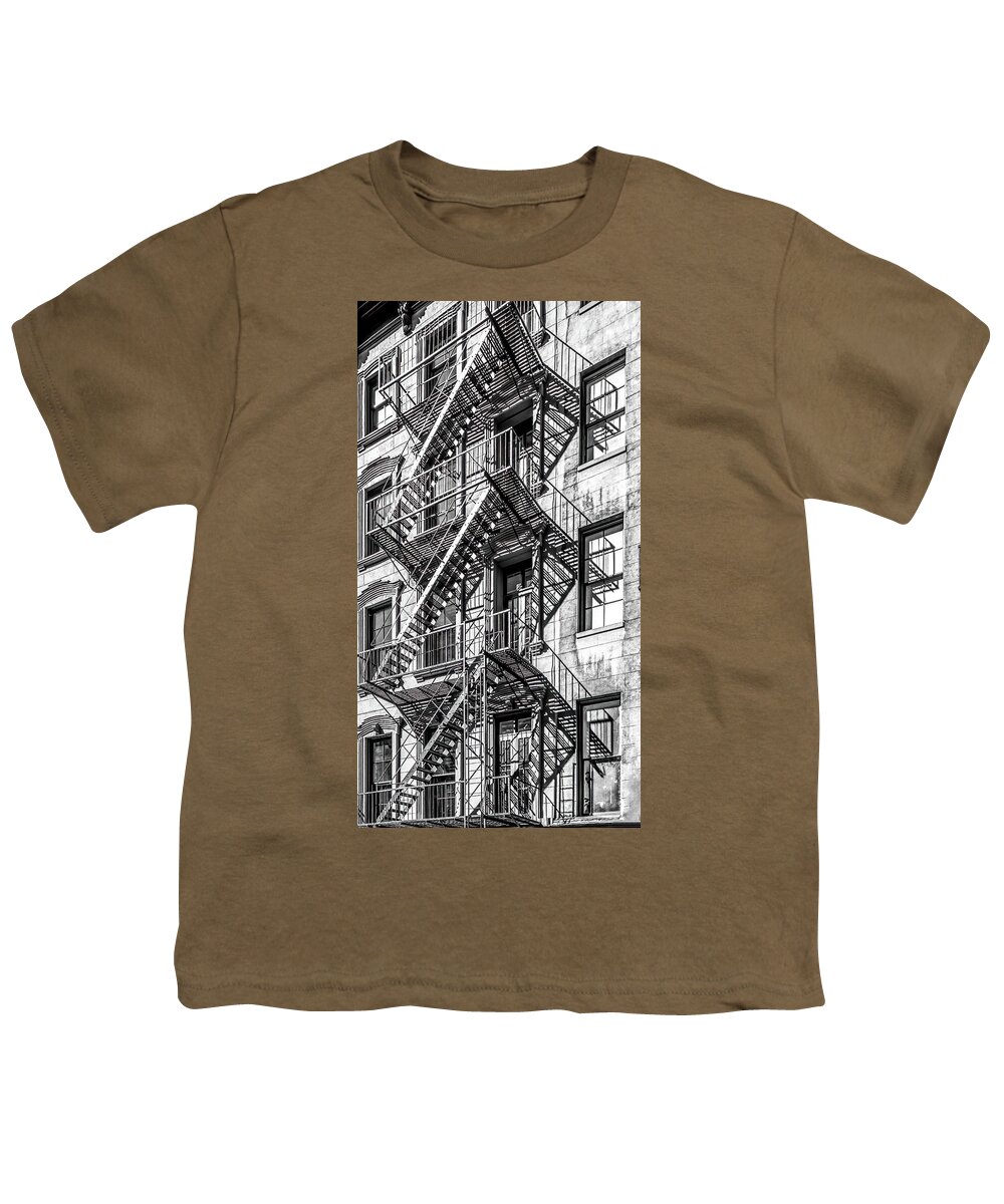 Nyc Youth T-Shirt featuring the photograph New York Escape by Marcy Wielfaert