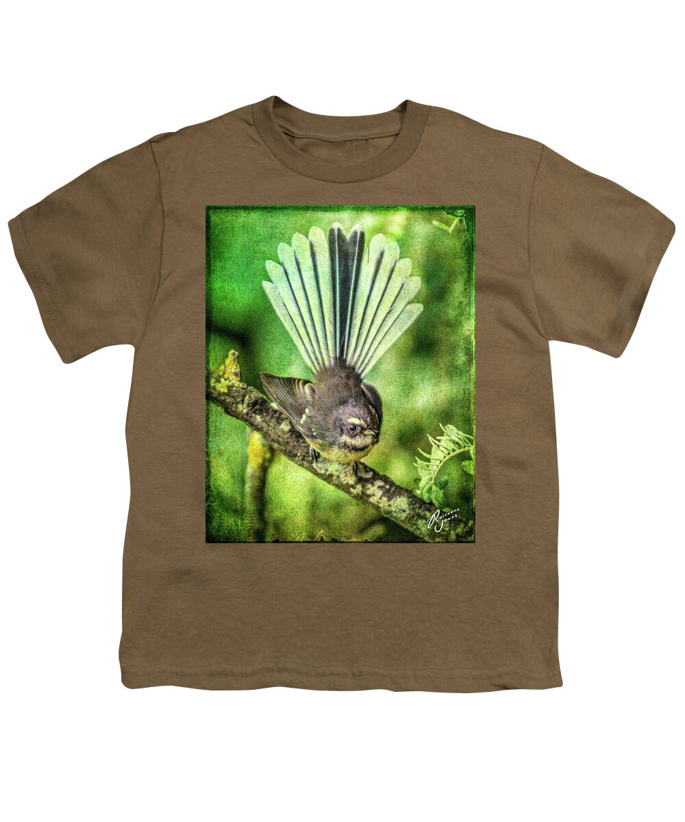 Bird Youth T-Shirt featuring the photograph N.Z. Fantail 2 by Roseanne Jones
