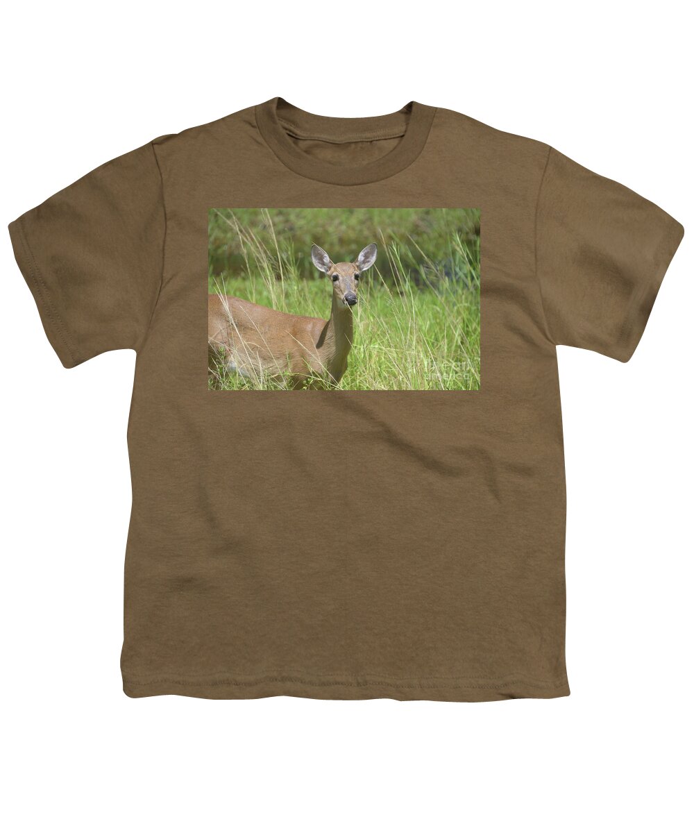 Wildlife Youth T-Shirt featuring the digital art Oh My Deer by Alison Belsan Horton