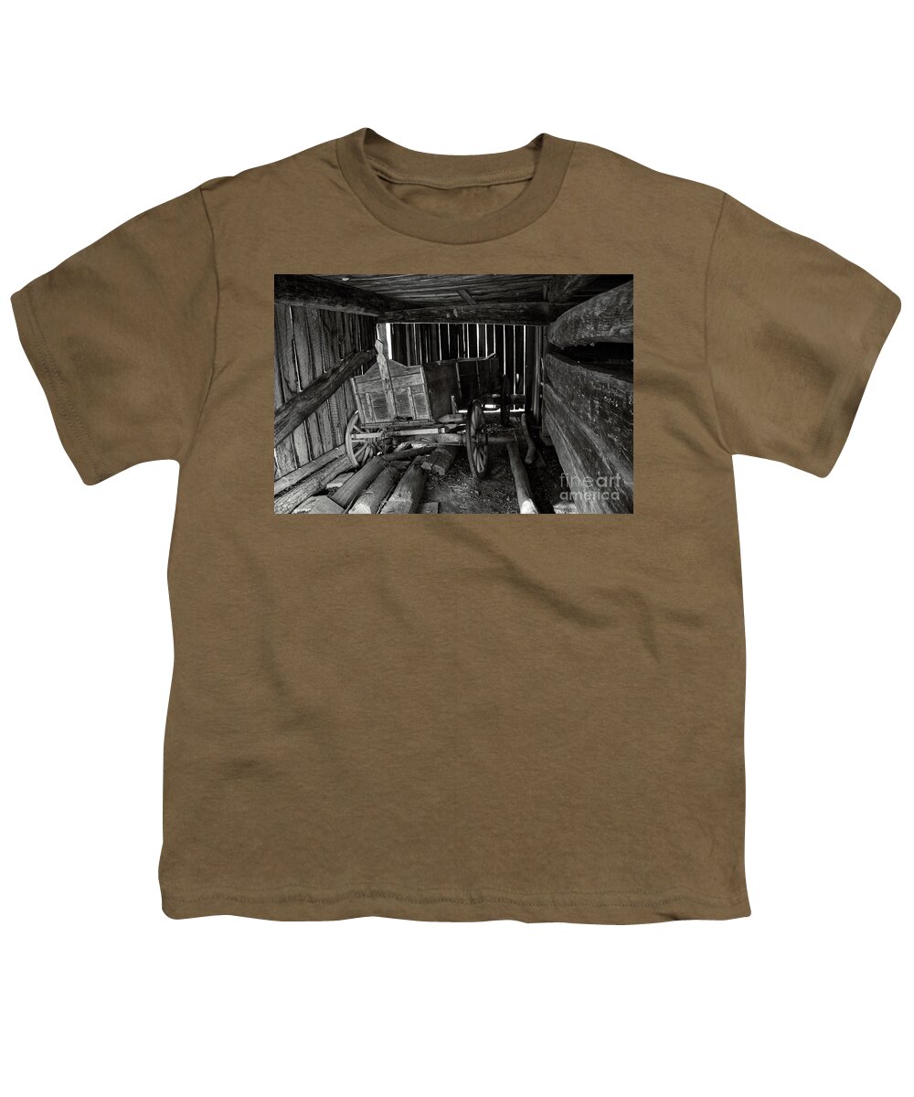 Cades Cove Youth T-Shirt featuring the photograph Old Farming Wagon by Phil Perkins