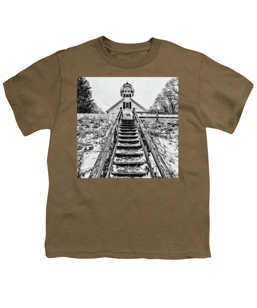 Lighthouse Youth T-Shirt featuring the photograph Mission Point Lighthouse by Joe Holley